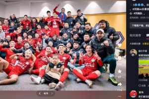 河南队门将王国明社媒庆祝2-0击败亚泰：喜提3分，差点感冒了